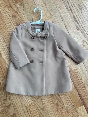 GAP Girls' Camel Bow Pea Coat